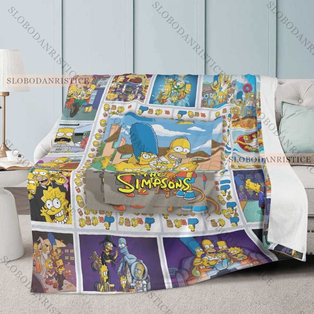 The Simpsons Fleece Blanket, the Simpsons Blanket, Bedding Blanket