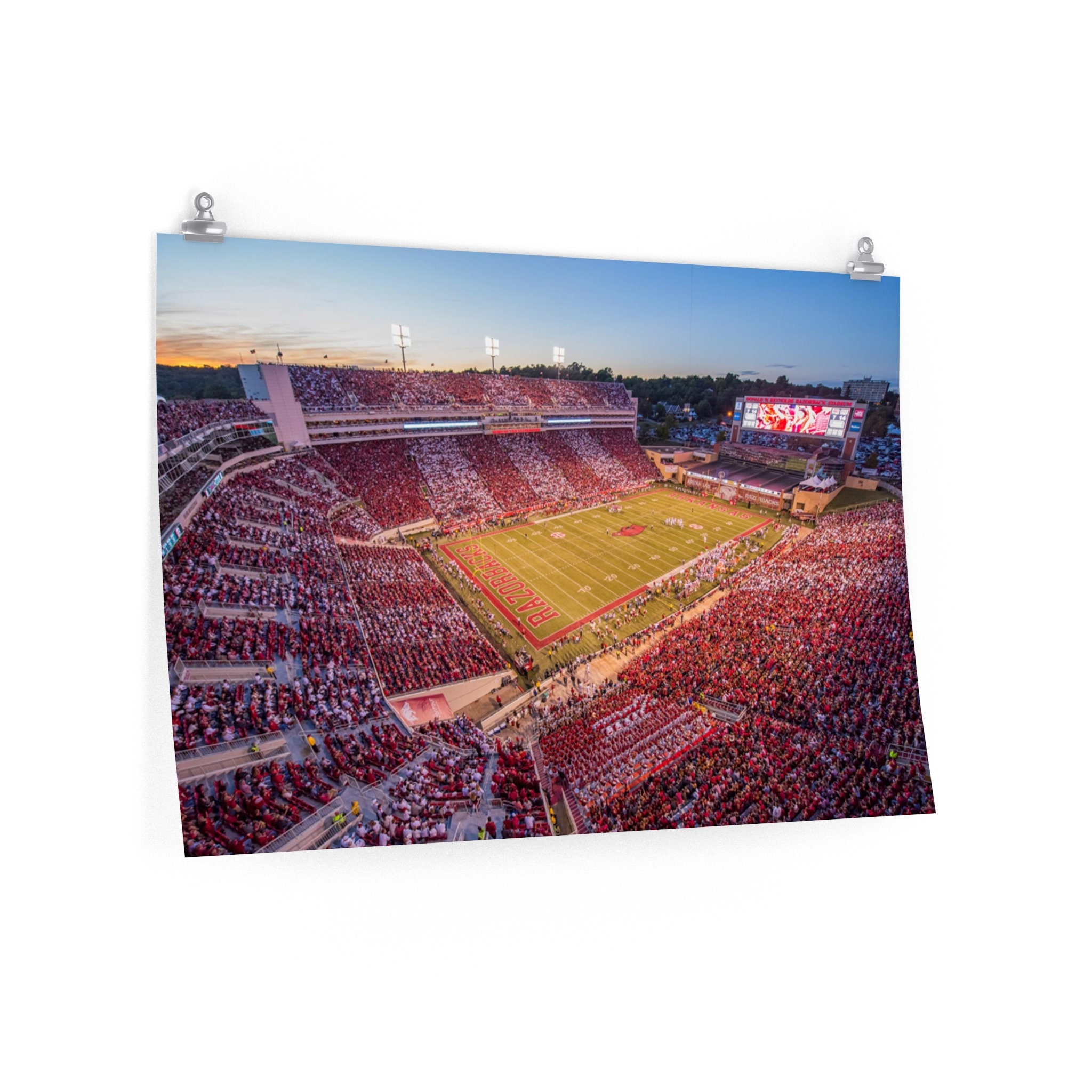 36x24 Arkansas Razorback Stadium Posters, Football Poster Gift Idea for ...