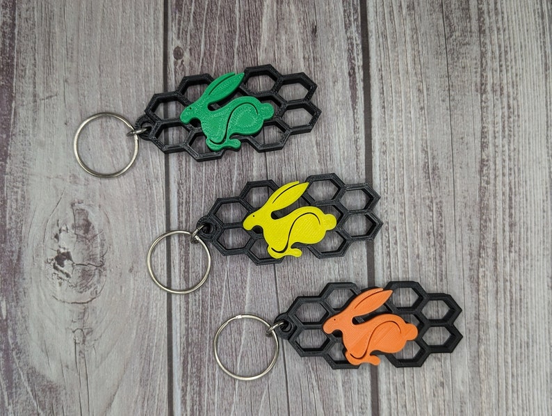 Dvas Rabbit Keychain Custom Rabbit Logo Keychain, 3D Printed High-quality, Perfect Gift for ...