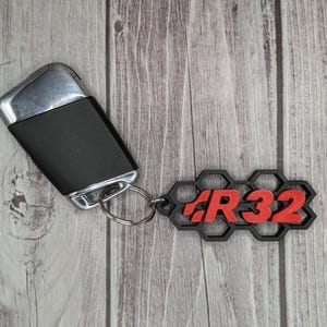 Custom R32 Logo Keychain, 3D Printed High-Quality, Perfect Gift for VDub Enthusiasts