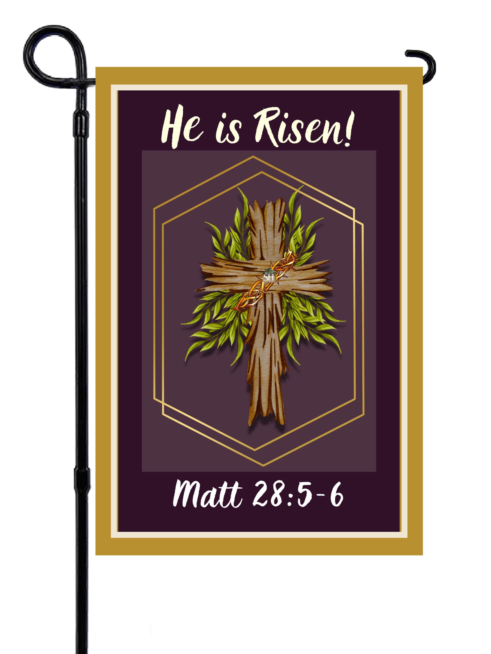 He is Risen, Garden Flag, Easter Garden Flag, Easter, Spring Garden Flag, Religious Garden Flag