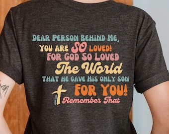 Chère personne derrière moi chemise, Tshirt citations positives, Tshirt You Matter, chemise You Are Assez, chemise Mental Health Matters, Gentillesse