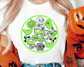 Halloween Shirt, Ghost Shirt, Halloween Graphic Shirt, Cute Halloween Tee, Cute Ghost Shirt, Halloween Gift, Skeleton Tee, Pumpkin Shirt