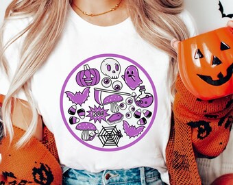 Halloween Shirt, Ghost Shirt, Halloween Graphic Shirt, Cute Halloween Tee, Cute Ghost Shirt, Halloween Gift, Skeleton Tee, Pumpkin Shirt