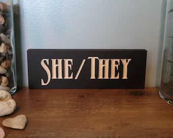 The Simple Pronoun Sign | LGBTQ+ Wall Art | Gift for Pride