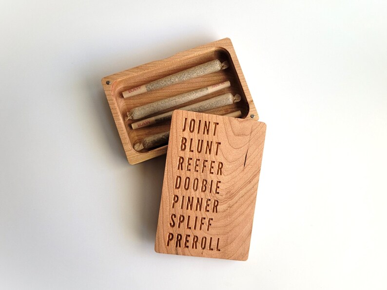 Joint Holder. Joint Slang Design. Wood Stash Box. Weed. Preroll Holder