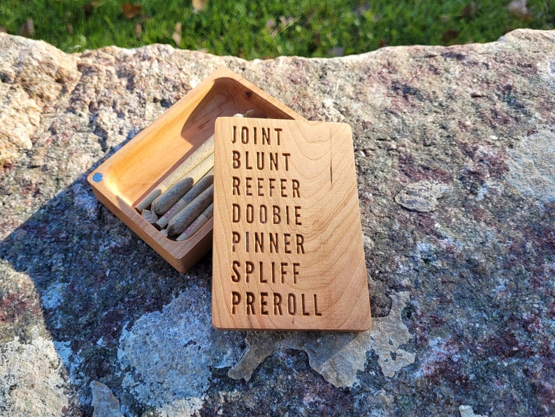Joint Holder. Joint Slang Design. Wood Stash Box. Weed. Preroll Holder