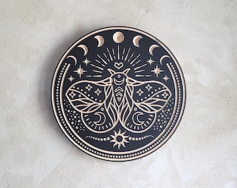 Celestial Moth Wood Wall Art