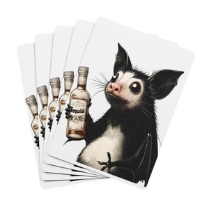Ensemble de cartes à jouer Tequila Bat Poker - Amusez-vous avec des amis, indispensables pour une soirée de jeux, cadeau pour les amateurs de cartes, style vintage, oeuvre d'art unique