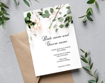 Wedding invitation download, Invitation printable GR 1