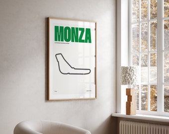 Impresión de Fórmula 1 de Monza / Italia / Pósters de F1 / Descarga digital / Póster minimalista
