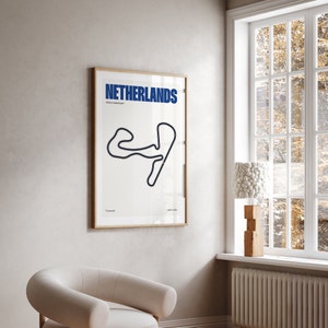 Netherlands Formula 1 Print | Circuit Zandvoort | F1 Posters | Digital Download | Minimalist Poster