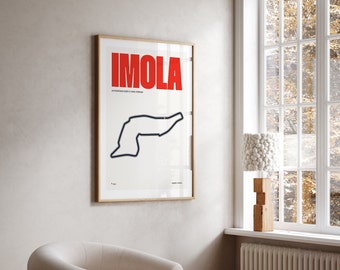 Impresión Imola Fórmula 1 / Autodromo Enzo E Dino Ferrari / Carteles de F1 / Descarga digital / Cartel minimalista