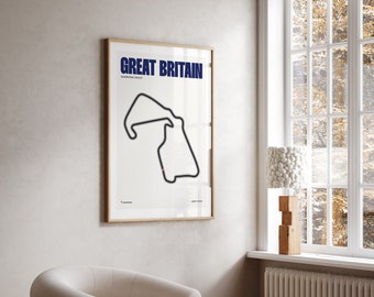 Great Britain Formula 1 Print | Silverstone Circuit | F1 Posters | Digital Download | Minimalist Poster
