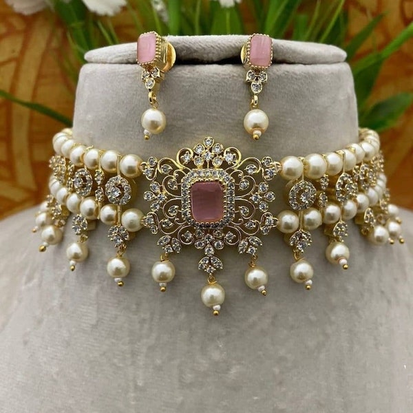 Collier Kundan, bijoux Rajsathani, tour de cou publicitaire, bijoux indiens, collier de mariage Sabyasachi, collier de fiançailles, ensemble de mariage, tour de cou kundan