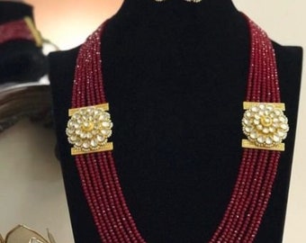 Kundan Jewelry , Long Statement, Necklace, Indian Brides, Unique Celebrity, Kundan Necklace, Maharani Necklace, Jadau Necklace Set,Bridal