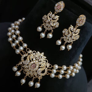 Sabyasachi Inspired Gold Finish Choker Set With Pearls and American ...