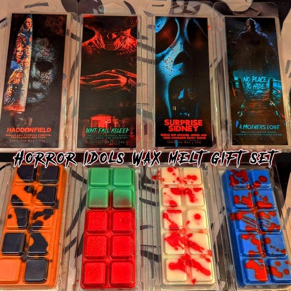 Horror Idols Wax Melt Gift Set | Ghostface | Halloween | Friday the 13th | Freddy Krueger | Horror wax melt | Goth gift | Movie gift