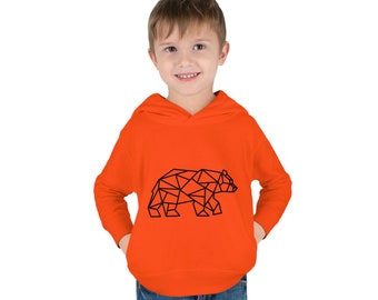 Toddler Pullover Fleece Hoodie Geo Bear Design