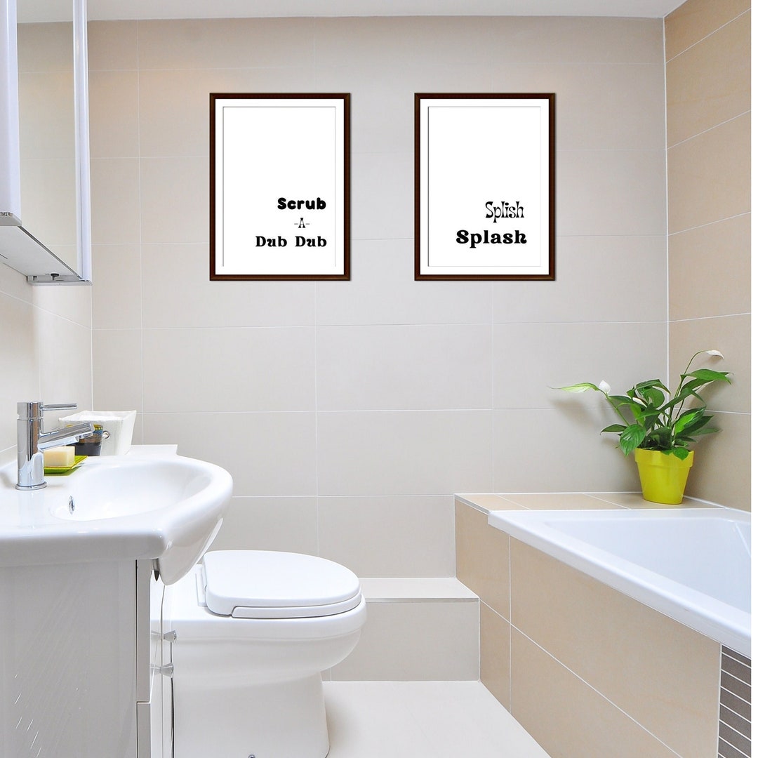 Printable Bathroom Word Art Children's Bathroom Wall Art Etsy