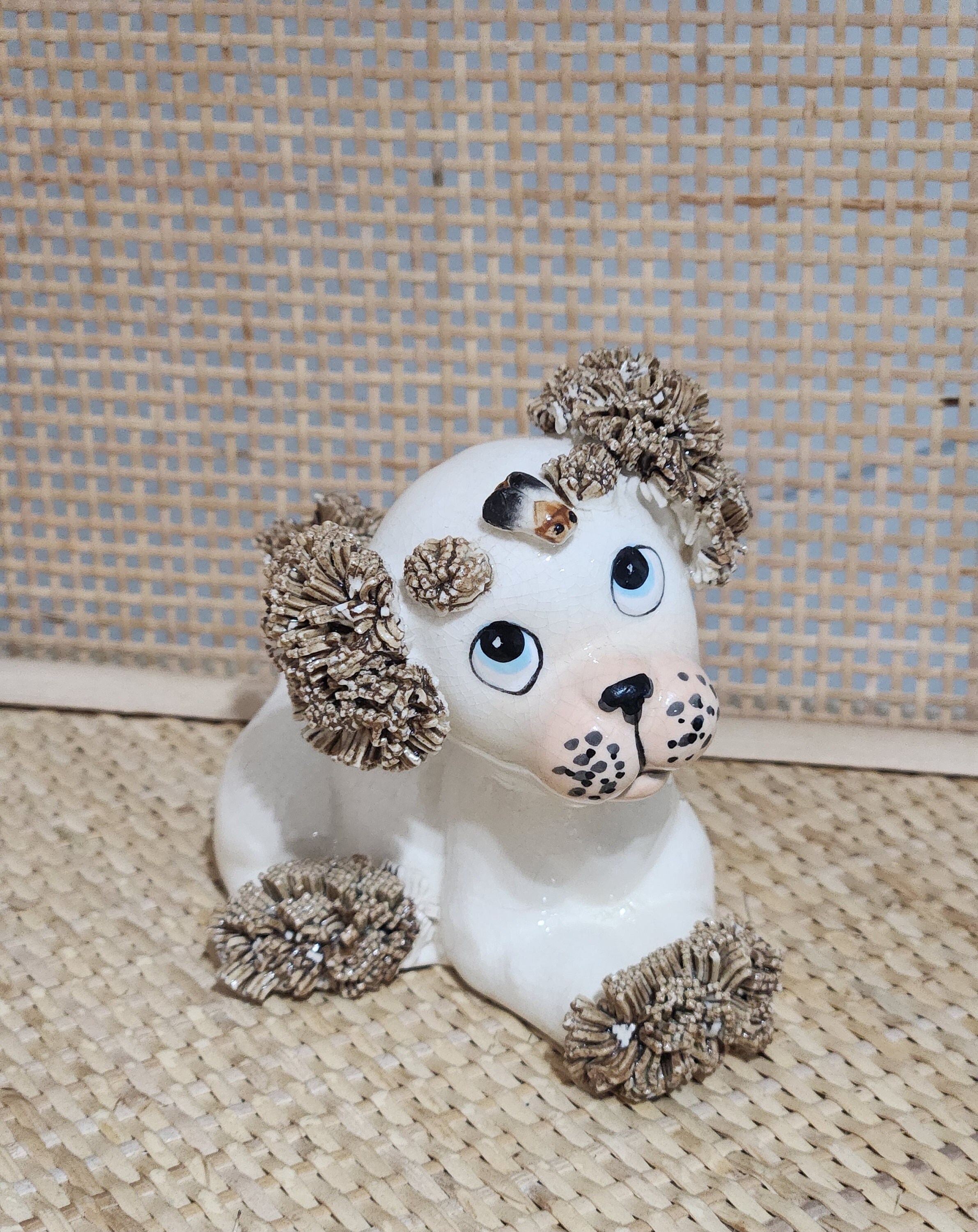 vintage dog ornament ❀ blue eye ワンちゃん