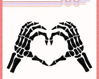 Skeleton Hands SVG PNG DXF, Halloween Skeleton Hands Heart Vector Image, Skeleton Hands Clipart, Skeleton Hands Sublimation Design
