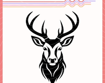 Hirsch SVG PNG, Hirschkopf-vektordesign, Hirsch Silhouette Clipart, Hirschkopf-Sublimationsdesign, Hirschkopf-Schnittdatei