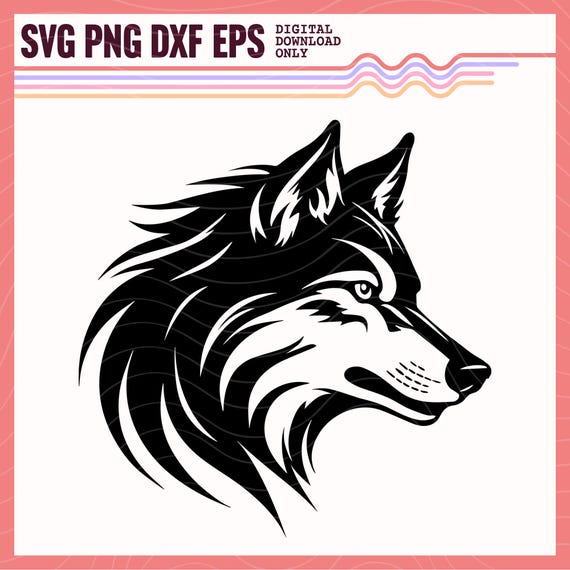 Wolf Head SVG PNG, Wolf Face, Wolf Silhouette, Wolf Face Vector
