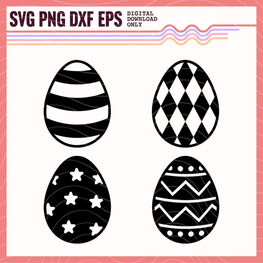 Easter Eggs Bundle SVG PNG DXF, Easter Eggs Vector Image, Easter ...
