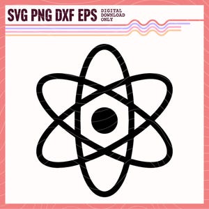 Atom SVG PNG, Atom, Atomic,  Science, Chemistry Vector Image, Atom Clipart, Atom Sublimation Design, Atom Cut File