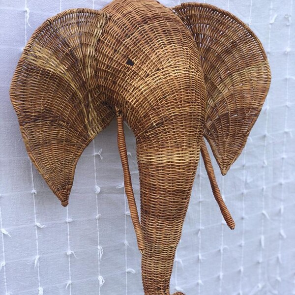 Wicker Elephant Etsy