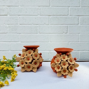 Oaxaca Filigrana Clay Vase, Oaxaca Flower Vase