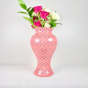 Hand-painted Capula Clay Vase, Dotted Pattern, Mexican Folk Art Home Decor