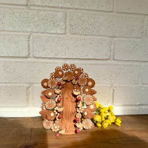 Clay Virgin of Guadalupe, Our Lady of Guadalupe Clay Sculpture, Virgin Mary Clay Statue