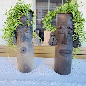 Atzompa Oaxaca Smoked Clay Planter, Clay Pot, Zapotec Clay Planter
