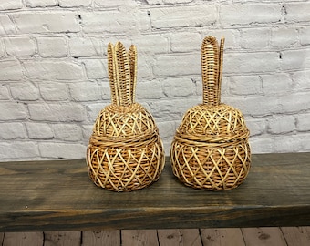 Wicker Storage Baskets Small Pineapples Canastas de Mimbre, Mexican Decor