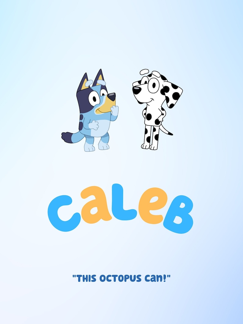 Personalised Bluey Name Posters With Bluey Quotes Boys Bluey Etsy