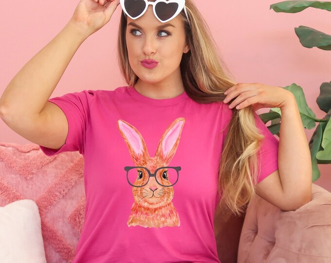 BUBBLE GUM BUNNY WITH GLASSES Graphic Sweatshirt main image 0