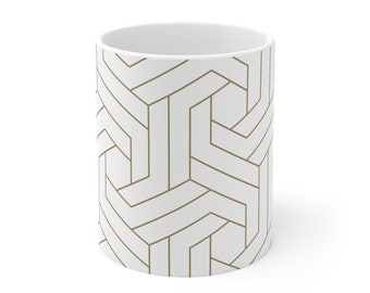 Mug Art Déco en céramique, 11 oz