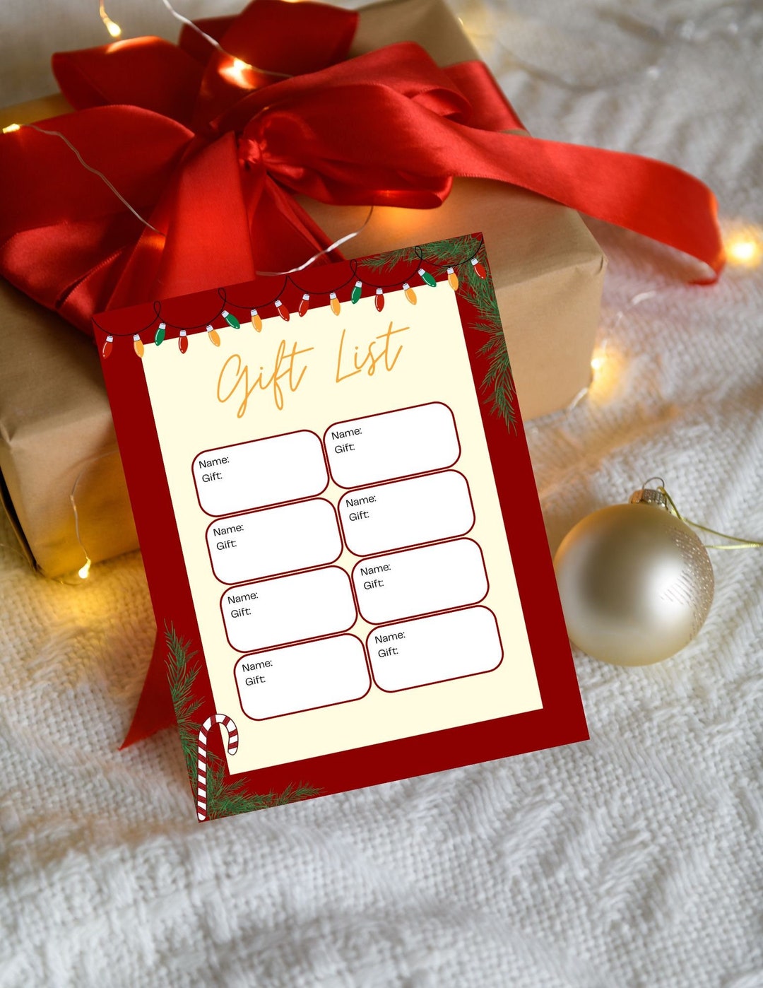 Christmas Gift List Planner Printable - Etsy