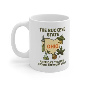 Ohio Ceramic Coffee Cup, 11oz - Ohio Roast Cup, Unique Gift for Coffee Lovers, Ohio Souvenir Mug, Personalized Tea Cup
