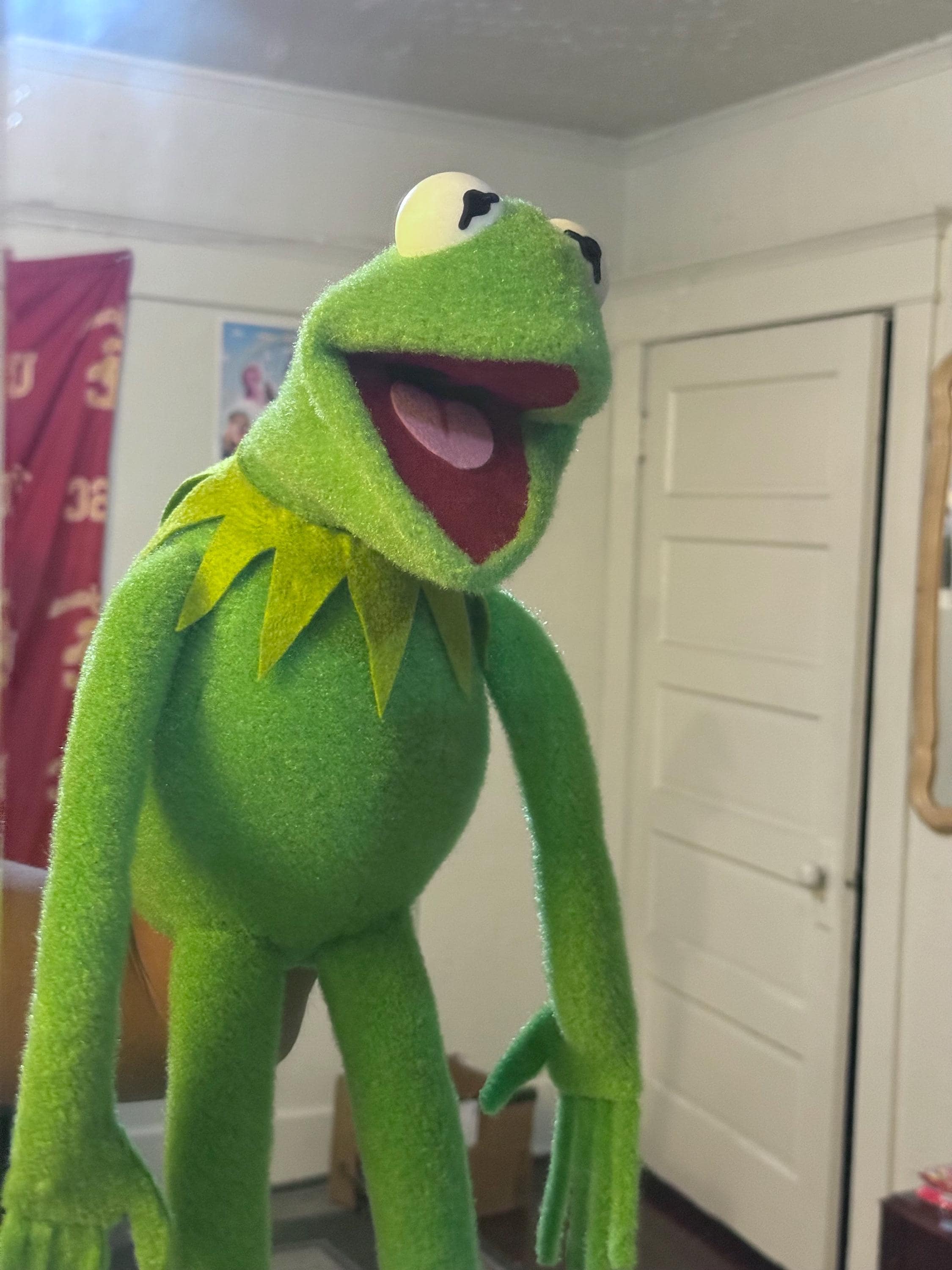 Kermit the Frog Puppet Replica, Hand Built, Arm Rods Included