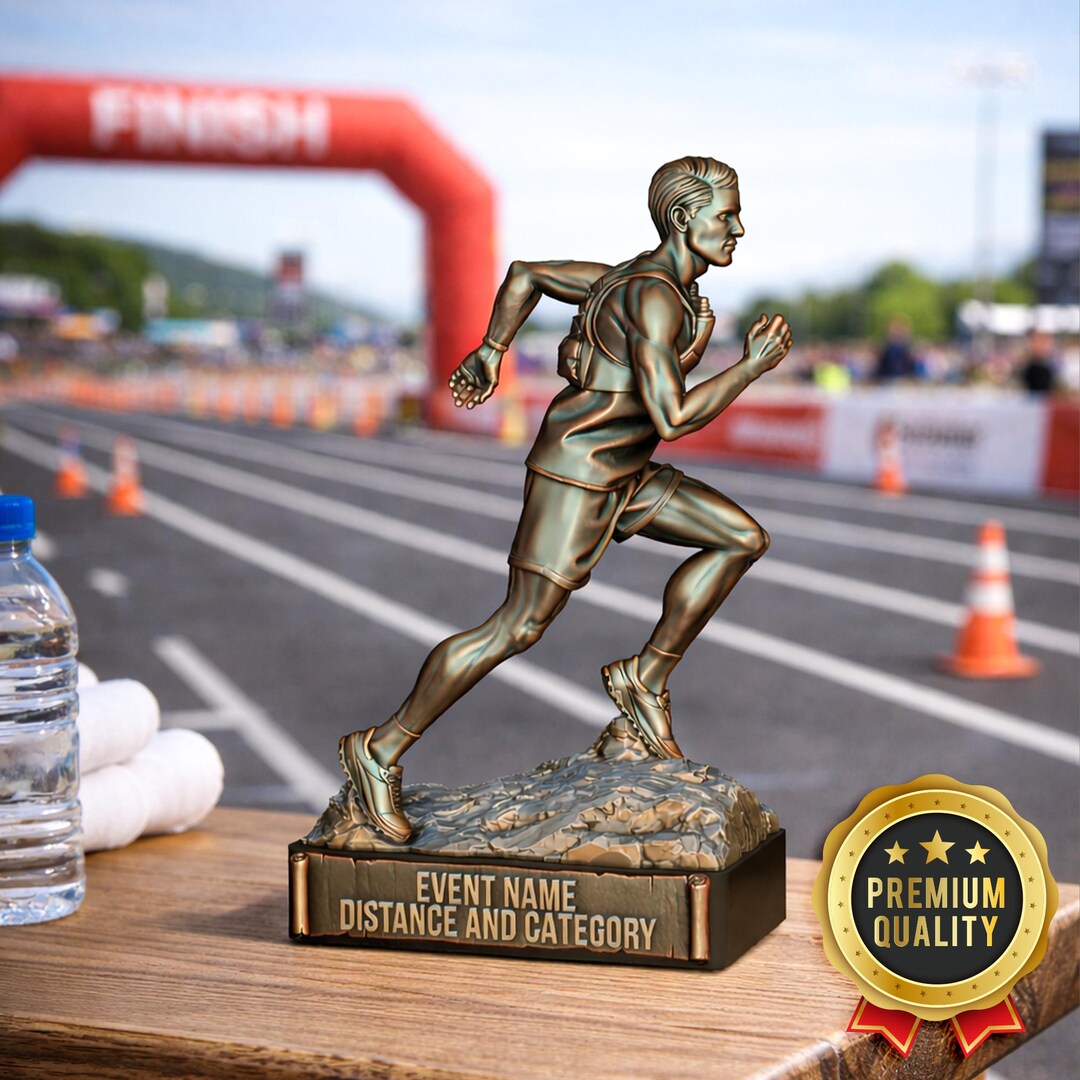 Trophy Inscriptions Running Male Running Trophy, Custom Name Plate Plaque (digital Download) - Etsy