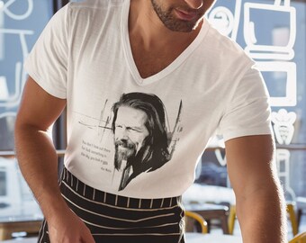 Alan Watts - Unisex Jersey Short Sleeve V-Neck Tee - Free Shipping!