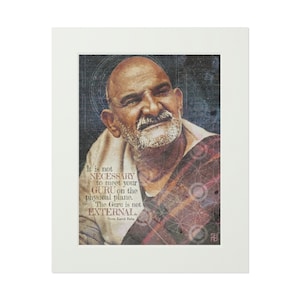 Neem Karoli Baba - Maharaj-Ji - Fine Art Print (Passepartout Paper Frame) - Free Shipping!