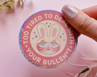 autocollant lapin | Vinyle scintillant | Imperméable | Drôle | Papeterie | Bouteille d'eau pour ordinateur portable Cute for Phone Notebook Planner