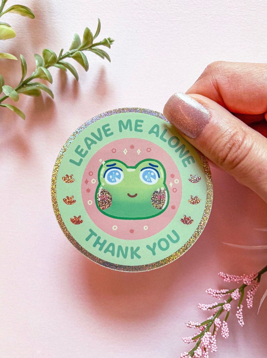 Frog Sticker | Vinyl Sparkly | Waterproof | Funny | Stationery | Cute ...