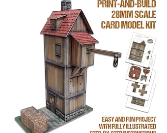 Crane House - 28mm Scale Card Model Kit [PDF and JPG files only]