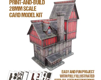 Councilor's House - 28mm Scale Card Model Kit [PDF files only]