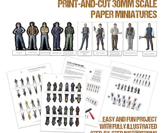 SPACETRUCKERS Set #3 - 30mm Scale Paper Miniatures [PDFs, PNGs and JPG files only]